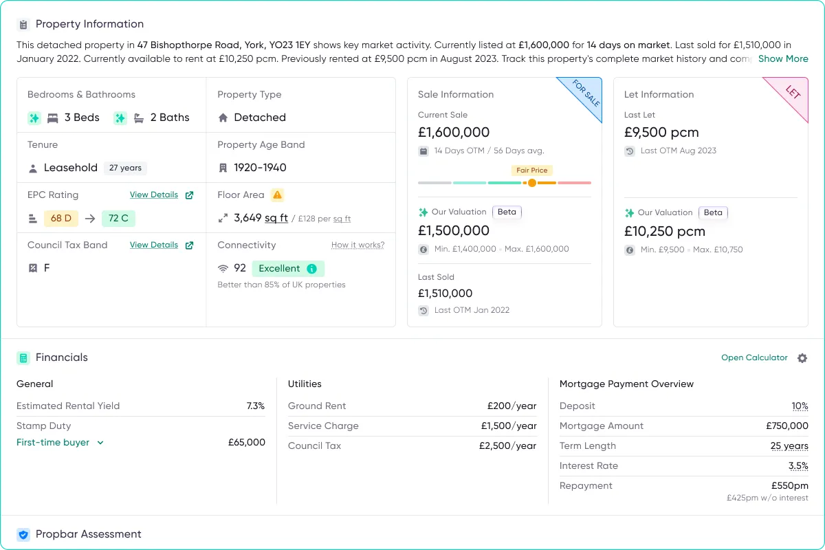 Property Summary screenshot